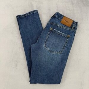 RVCA Daggers Denim Mens Slim Fit Jeans Blue Medium Wash Size 30